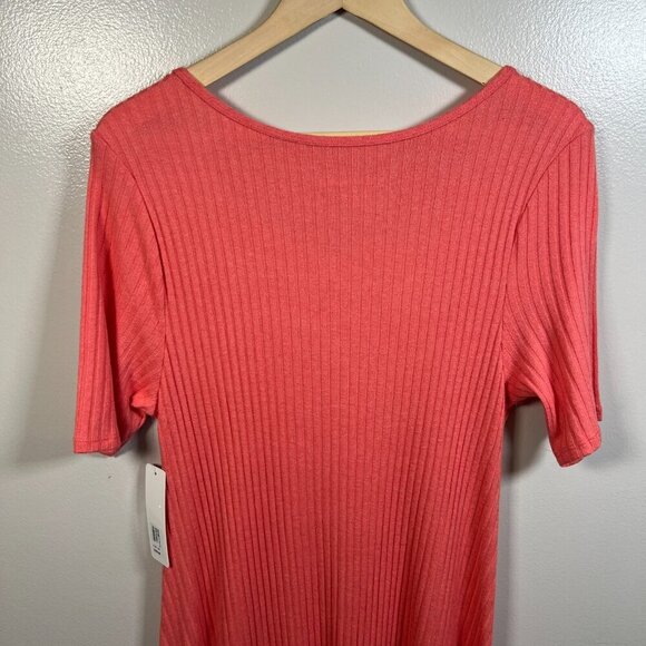 Soft Surroundings Santiago Maxi Dress Size Large Coral Reef Ribbed Vacation - Picture 9 of 10